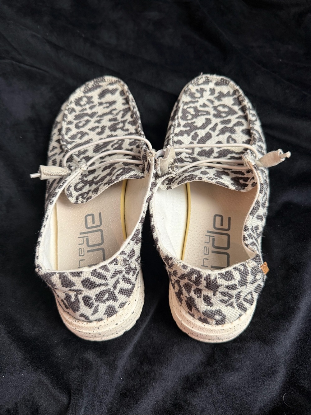 Hey Dude Leopard-Print Slip-On Flats in Beige and Dark Brown - Picture 2 of 5